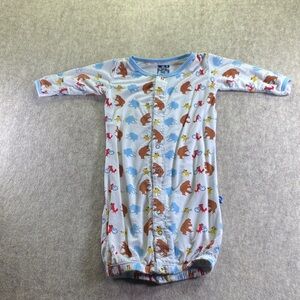 Kickee Pants Bamboo Baby Convertible Nightgown to Romper Size 0-3 Months